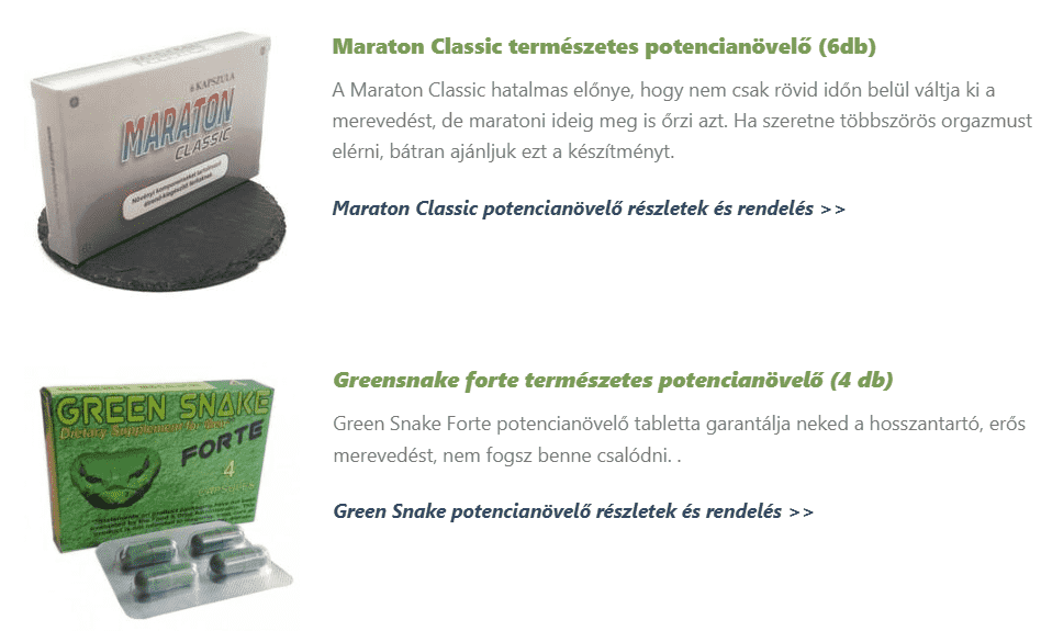 potencianövelő készítmények